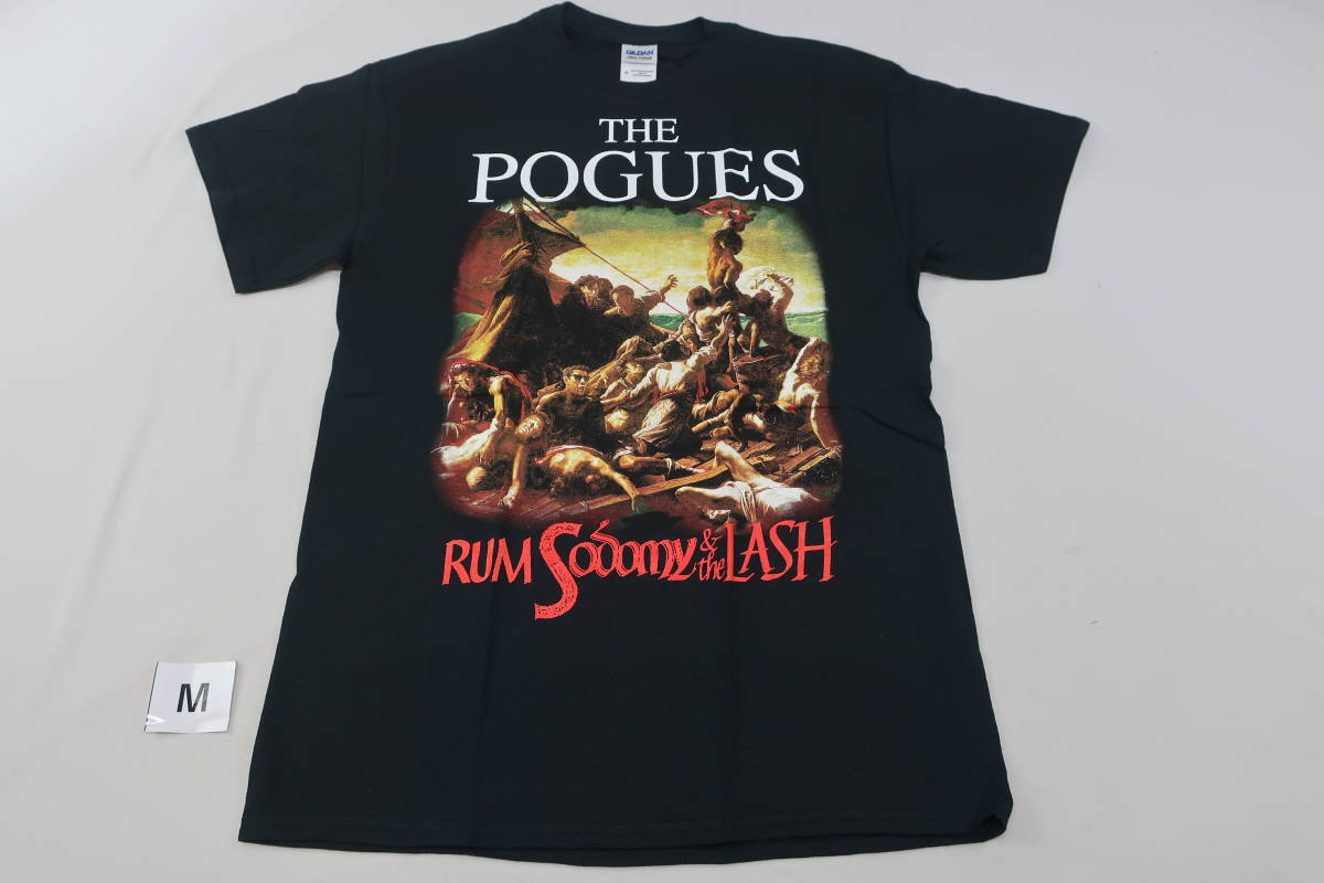 ★パケット発送/同梱・値下不可【送400円】6537　THE POGUES　ポーグス　メンズ　バンドTシャツ　カットソー　ロック　綿100％　M　黒_画像1