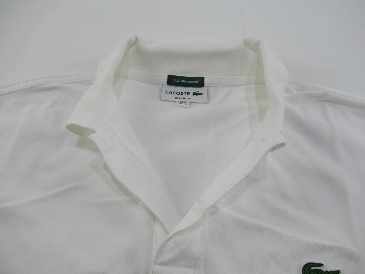 【送900円】 8589 LACOSTE ラコステ メンズ 半袖ポロシャツ 白 US M ワンポイントロゴ CLASSIC FIT 日本製の画像9