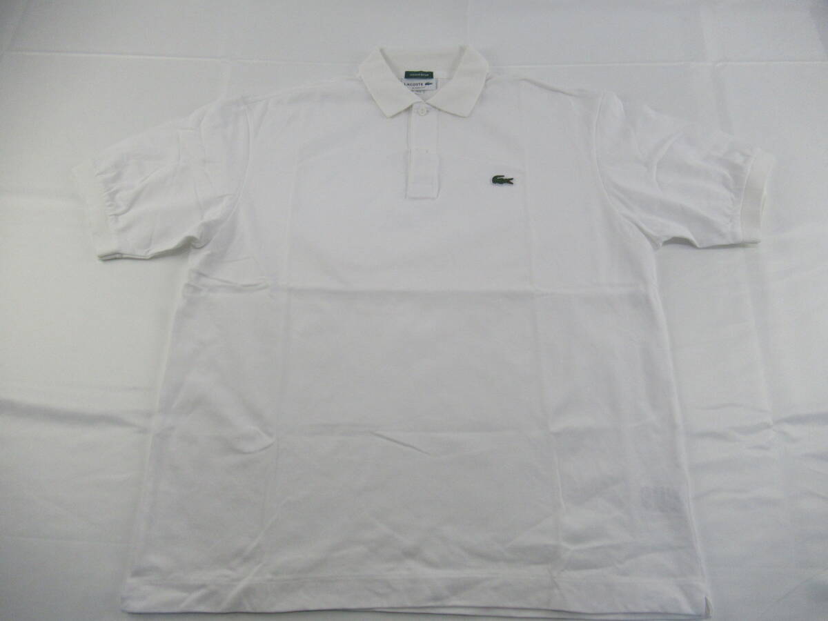 【送900円】 8589 LACOSTE ラコステ メンズ 半袖ポロシャツ 白 US M ワンポイントロゴ CLASSIC FIT 日本製の画像2