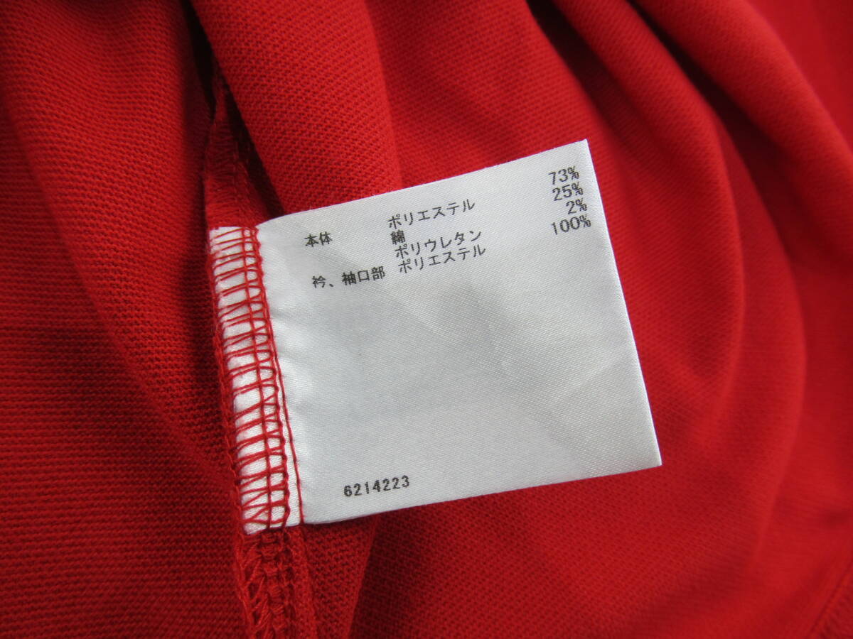 【送900円】 8597 最終 Munsingwear マンシングウェア メンズ 半袖ポロシャツ 赤 M 本体ポリエステル×綿 日本製の画像6