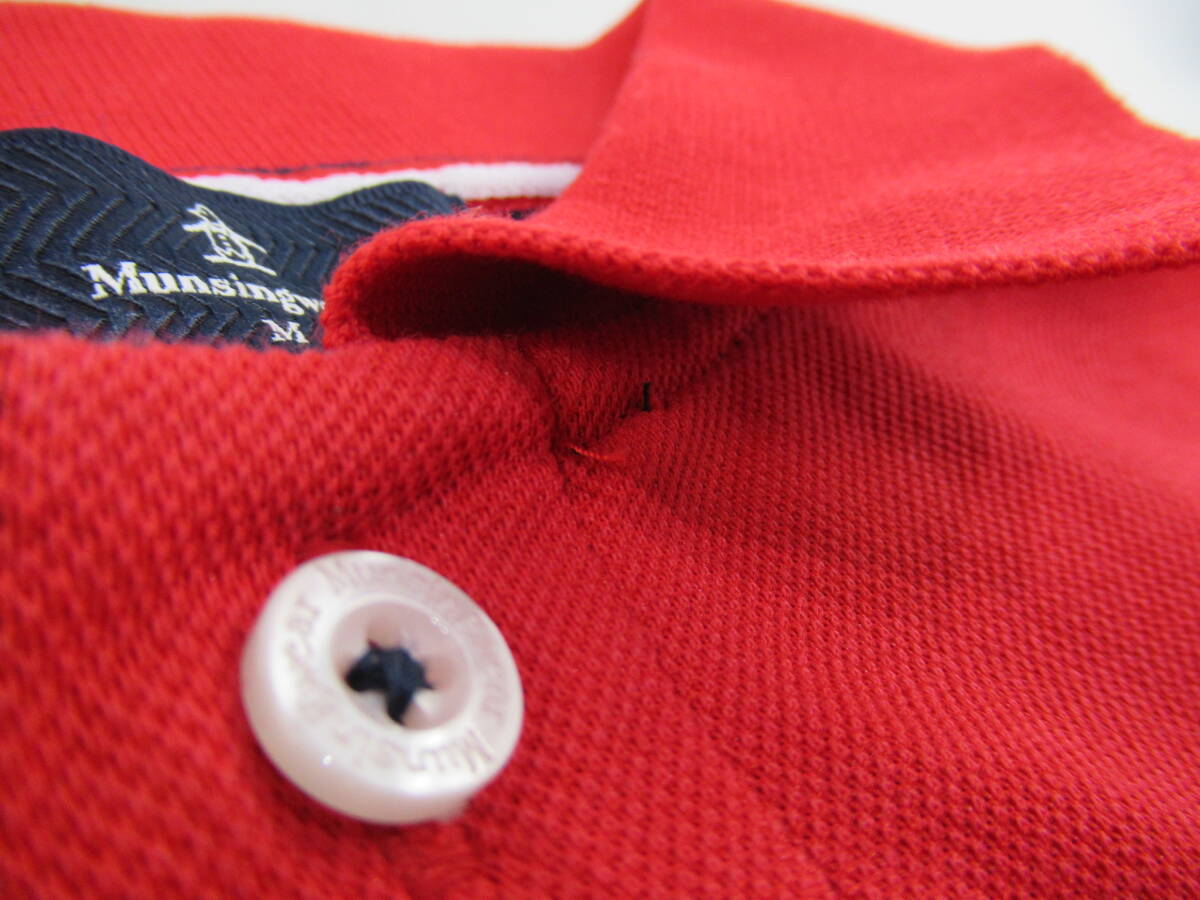 【送900円】 8597 最終 Munsingwear マンシングウェア メンズ 半袖ポロシャツ 赤 M 本体ポリエステル×綿 日本製の画像10