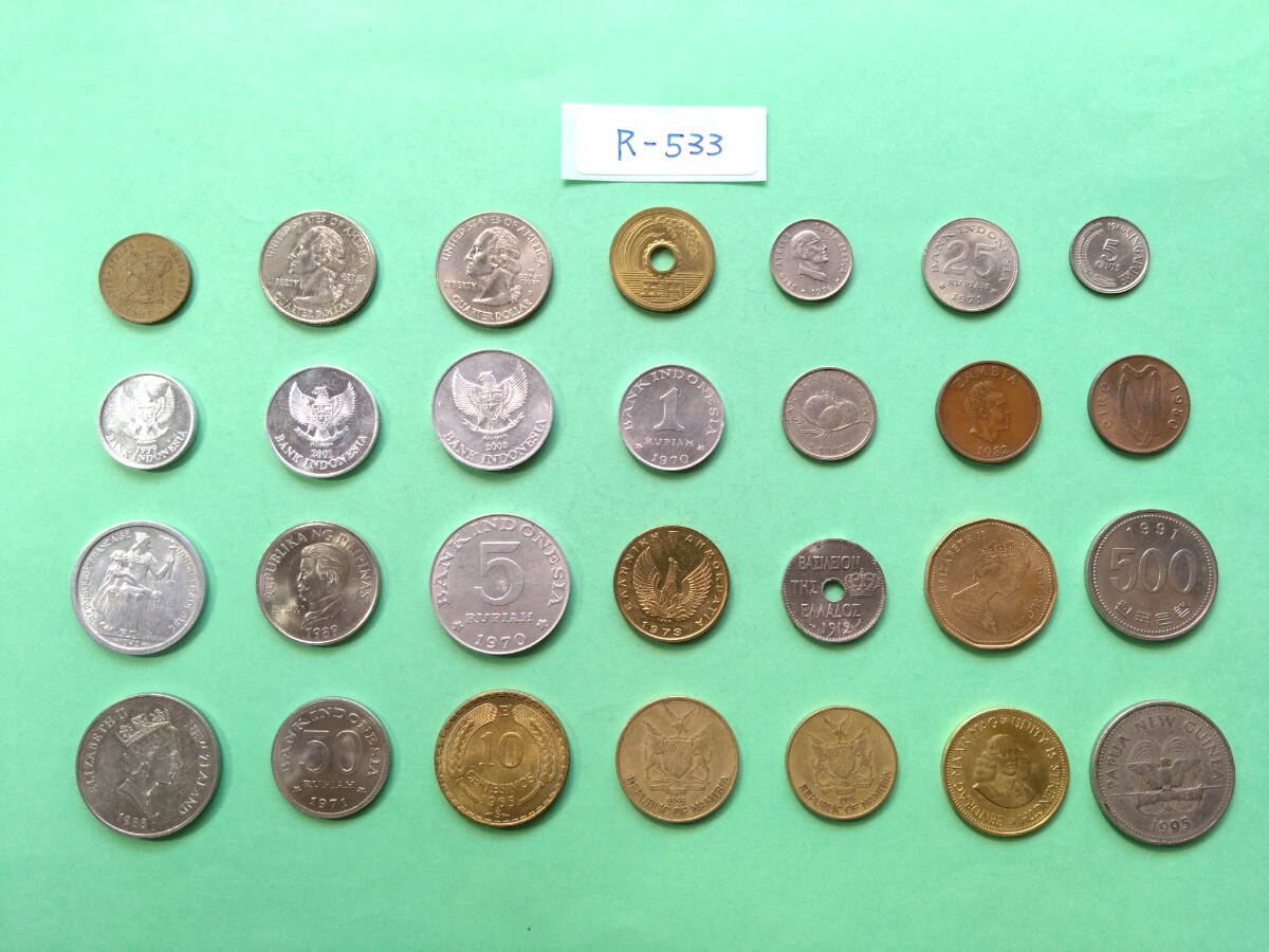 外国コイン 各国コイン (Rー５３３) 鳥が描かれた硬貨 おまとめ ２７枚 鷲 フクロウ 鶴 などの画像10
