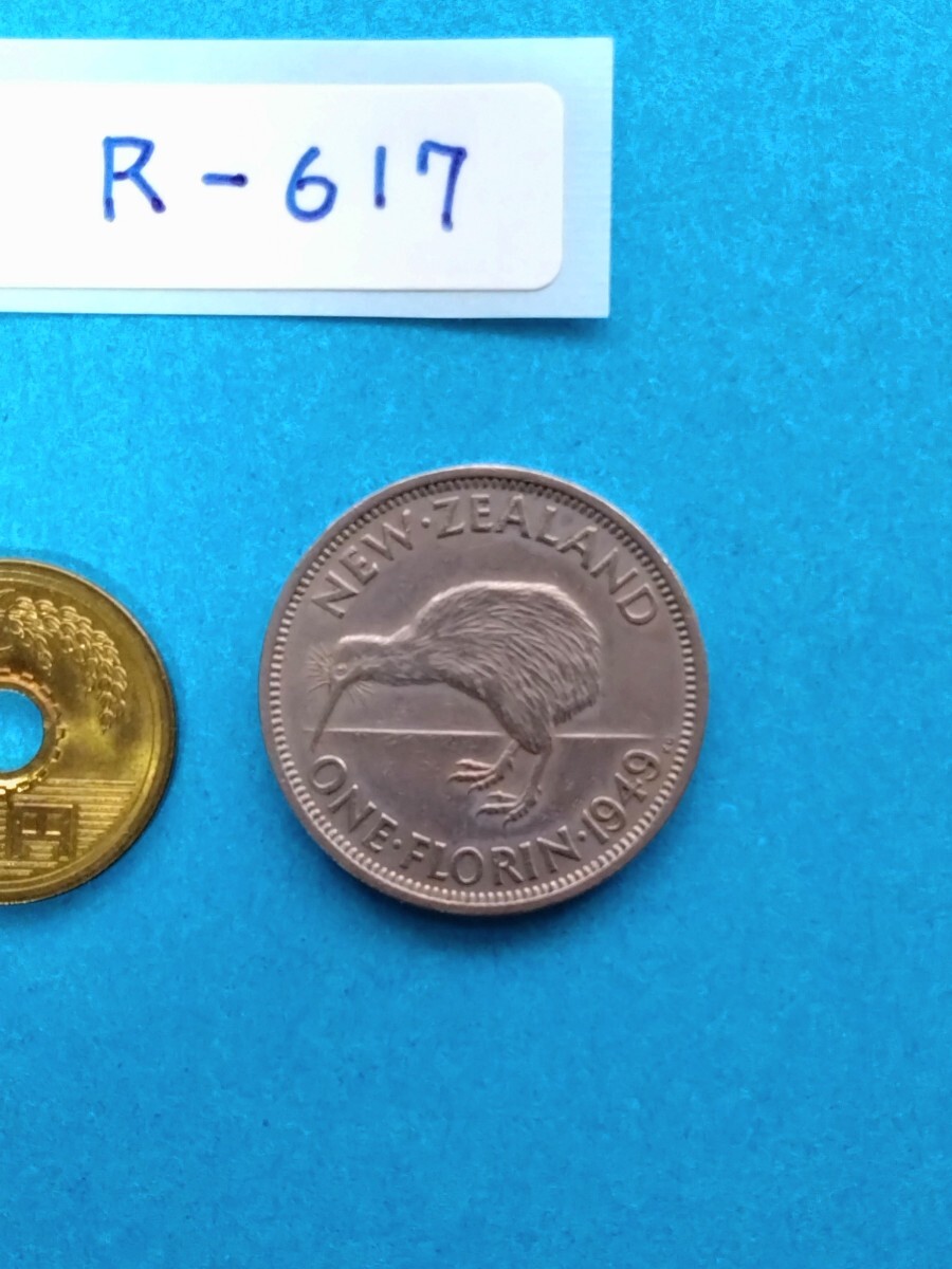 外国コイン　ニュージーランド　(Rー６１７)　古銭　フローリン硬貨　１９４９年_画像2