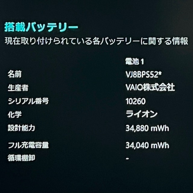 ◇ほぼ未使用級◇2020第10世代上級ハイスペックモデル！【 VAIO VJS122C11N 】 Corei5-10210U/ NVMeSSD256GB/ RAM8GB/ カメラ/ Windows11_画像10