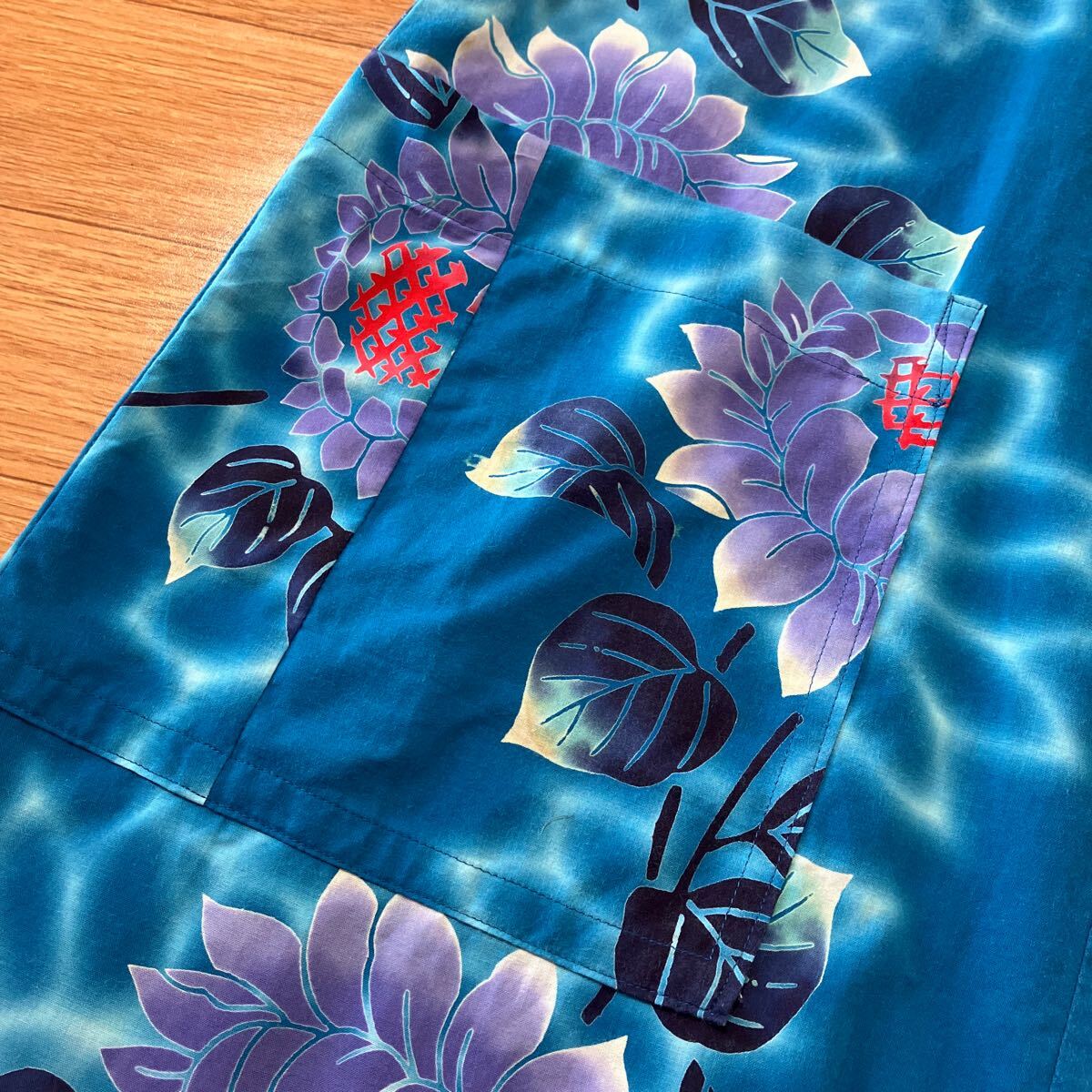 浴衣リメイクワンピースハンドメイド 半袖 花柄 ロングワンピースの画像5