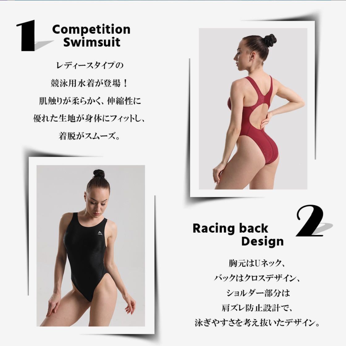 女児スクール水着 競泳水着 ワンピース ネイビーブルー 3XL(170~175cm) 新品_画像3