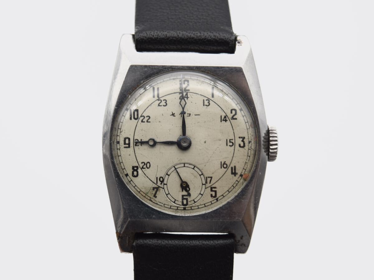 【アンティーク時計】 希少 稼動品 現状品 SEIKO セイコー 精工舎 カタカナセイコー 1940年代？ 手巻き スモールセコンド 腕時計 _画像2