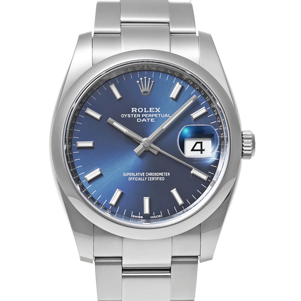 ロレックス オイスターパーペチュアル デイト Ref.115200 ブルー 中古品 メンズ 腕時計