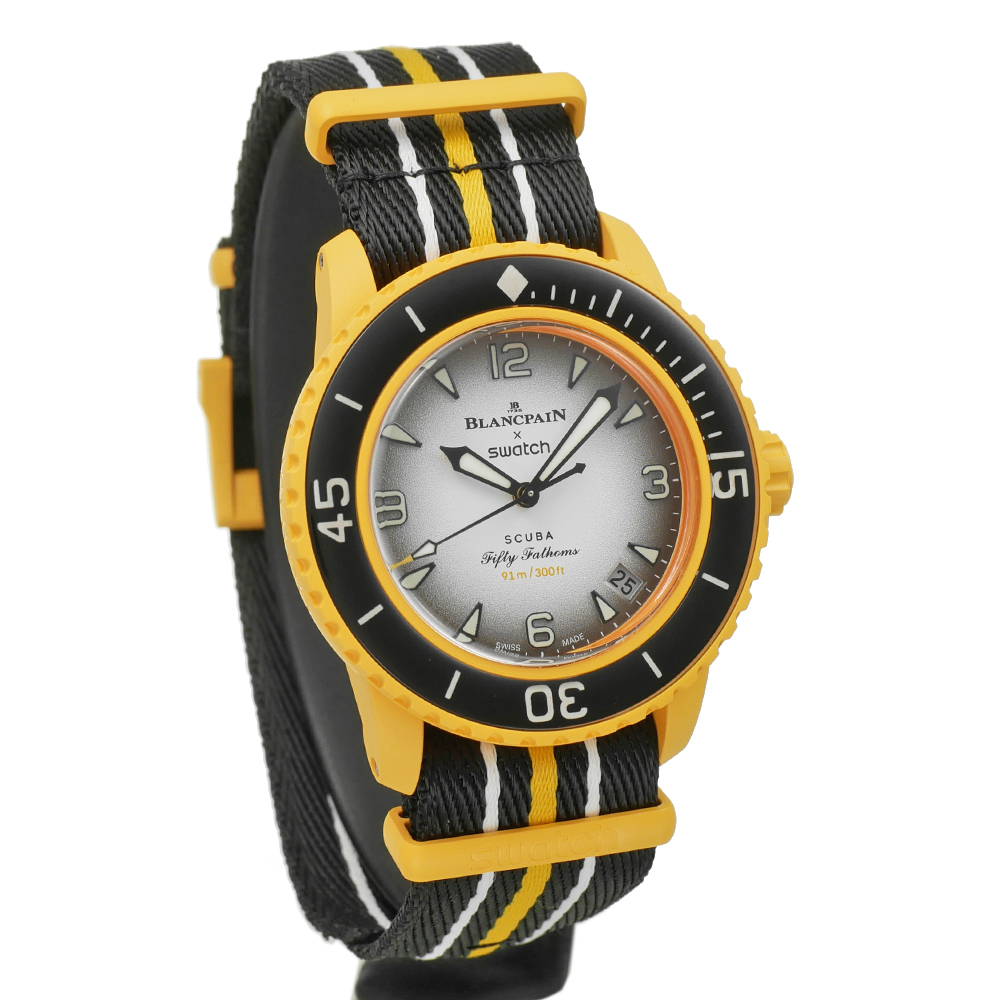 Blancpain X Swatch Vaio ceramics Koo buffing .ftifazoms Pacific Ocean Ref.SO35P100 unused goods men's wristwatch 
