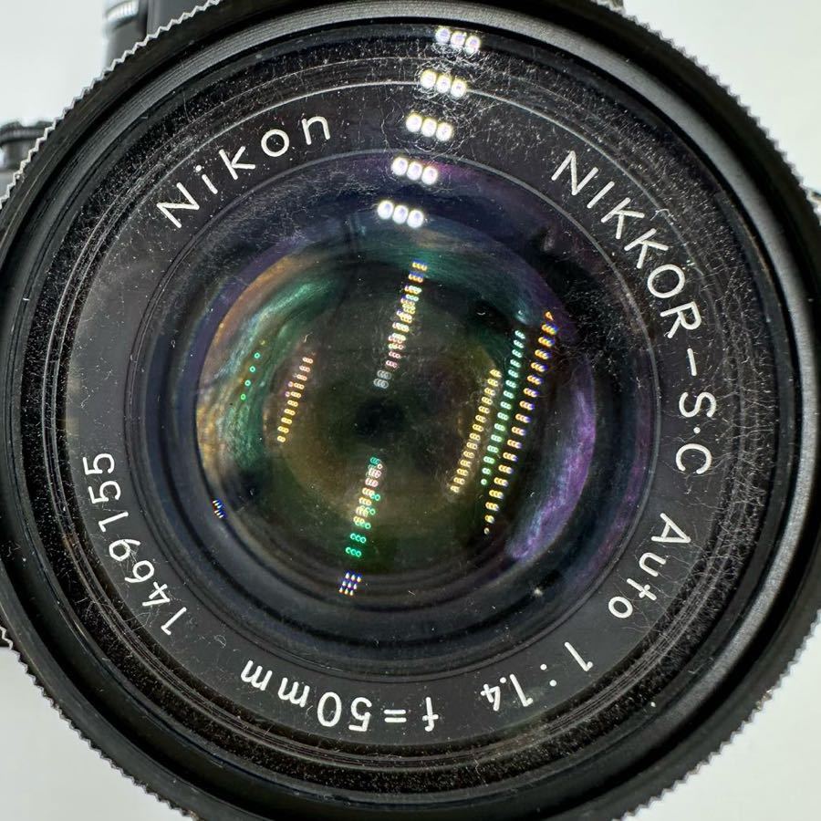 ニコン Nikon F2 フォトミック DP-1 フィルム一眼レフカメラ ブラックボディ NIKKOR-SC Auto 1:1.4 f=50mm シャッターOK ジャンク 現状品_画像9