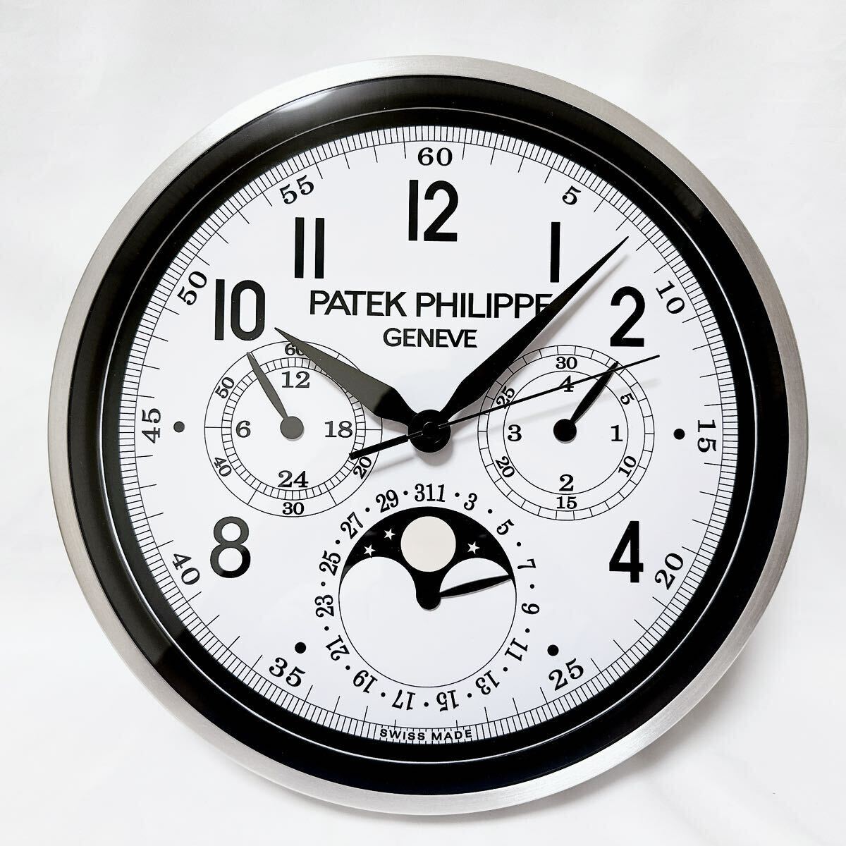 希少 ブラック 新品 箱付き パテック フィリップ 掛け時計 PATEK PHILIPPE ノベルティ 非売品 クォーツ式 西洋 家具 スイス 最短即日発送の画像2