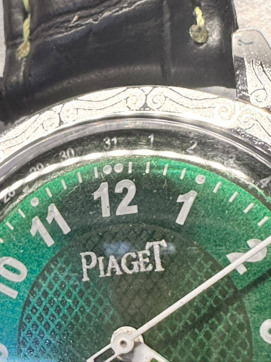 ヴィンテージ ピアジェ 緑文字盤 手巻き ユニセックス腕時計 ショックプルーフムーブメント 17jewels スイス製 seller refurbished 再生品の画像5