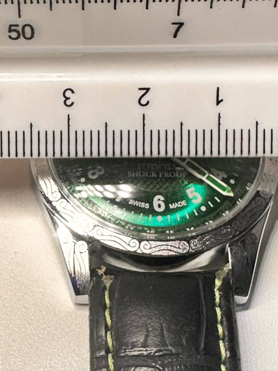 ヴィンテージ ピアジェ 緑文字盤 手巻き ユニセックス腕時計 ショックプルーフムーブメント 17jewels スイス製 seller refurbished 再生品の画像9