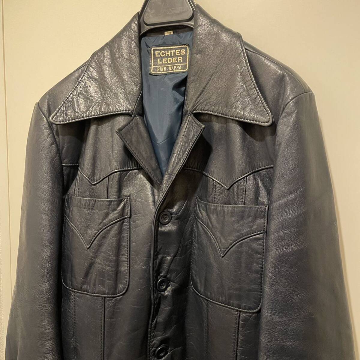 70s ECHTES LEDER ドイツ製 ユーロ ライダース レザージャケット 70s ECHTES LEDER ドイツ製 ユーロ ライダース レザージャケット