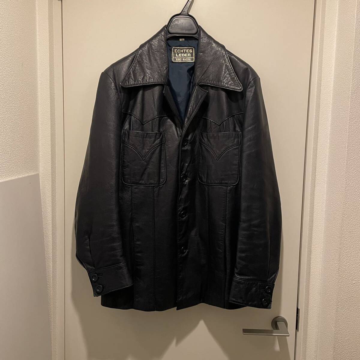 70s ECHTES LEDER ドイツ製 ユーロ ライダース レザージャケット 70s ECHTES LEDER ドイツ製 ユーロ ライダース レザージャケット