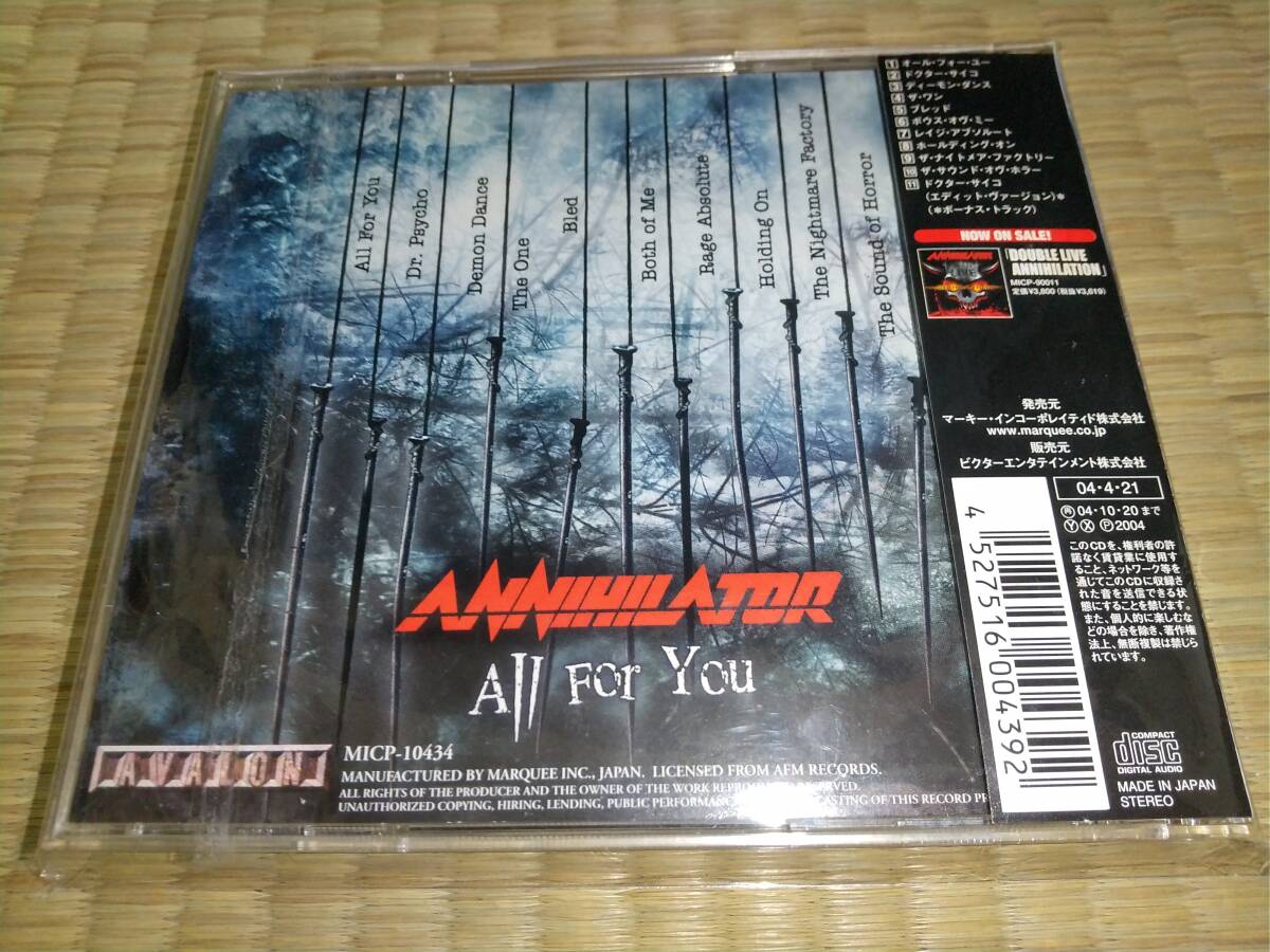 Annihilator / All for You / Thrash Metal / スラッシュメタル_画像2