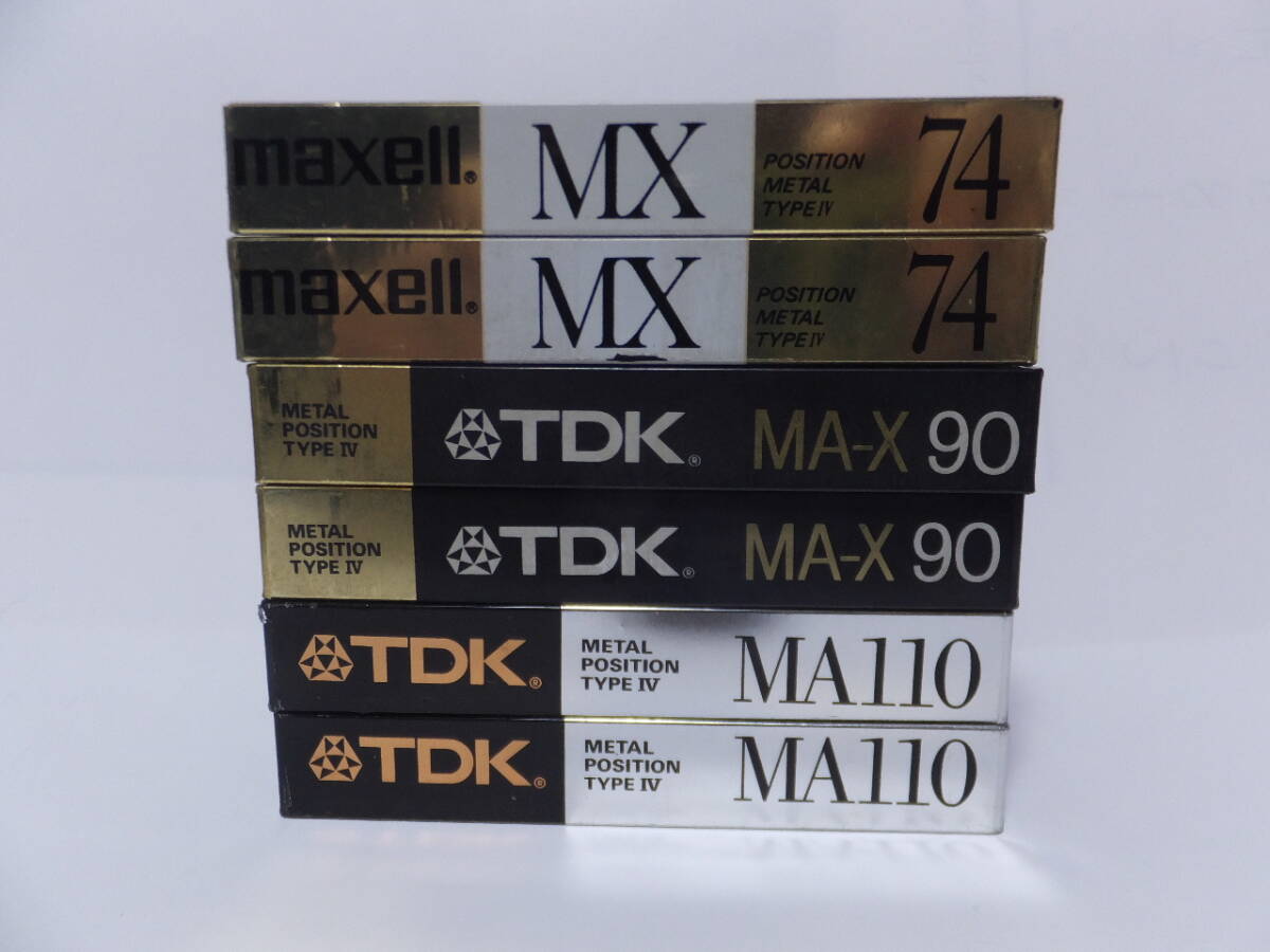 「未開封」メタル カセットテープ metal position type Ⅳ TDK MA110/MA-X 90/ MAXELL MX 74 各２本　合計６本_画像1
