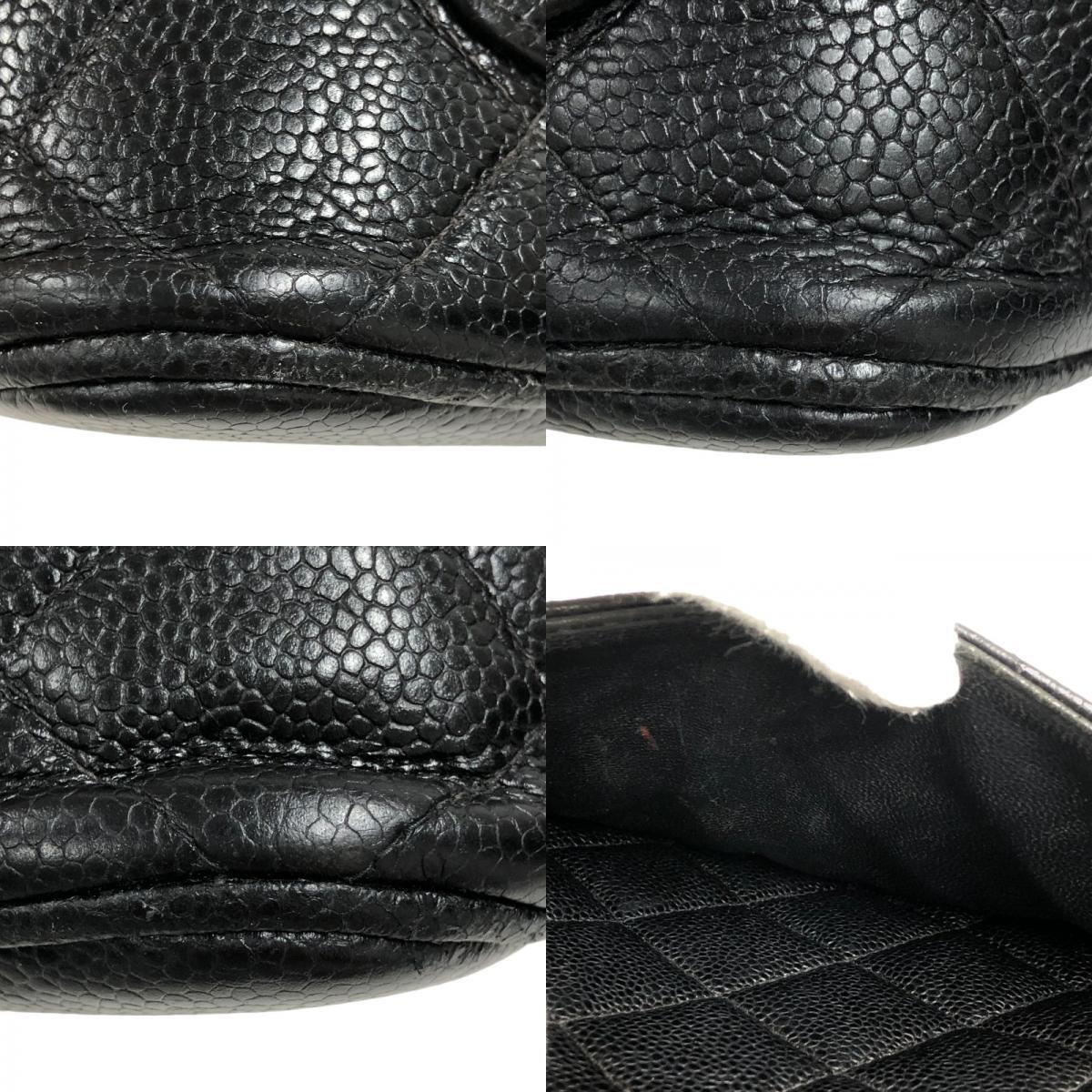 シャネル CHANEL 復刻トート A01804 6番台 ブラック シルバー金具 キャビアスキン トートバッグ レディース 中古_画像8