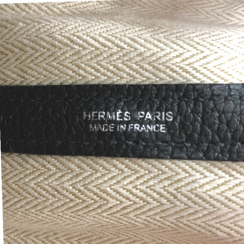 エルメス HERMES ガーデンパーティPM U刻 ブラック ネゴンダ ハンドバッグ レディース 中古_画像6