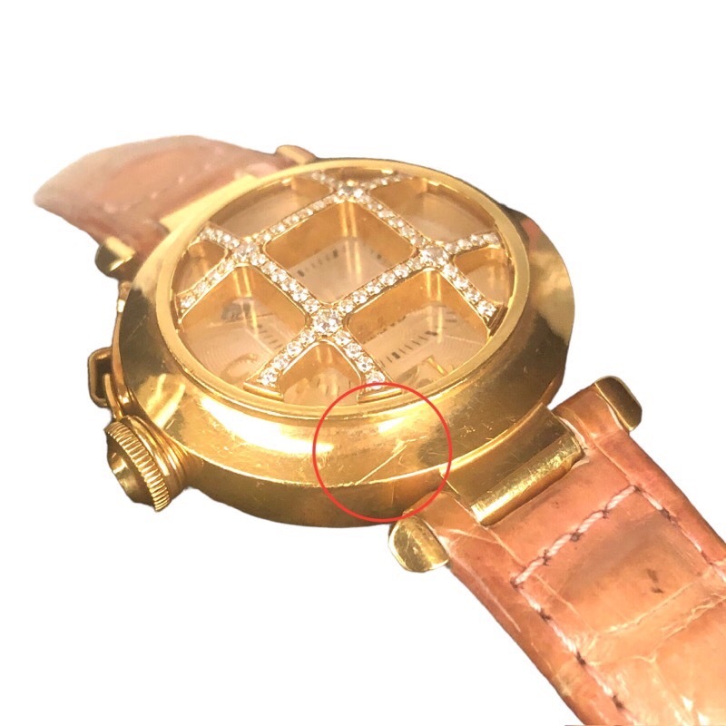 カルティエ Cartier パシャ32 コンベックスグリット WJ116056 K18イエローゴールド 腕時計 レディース 中古_画像7