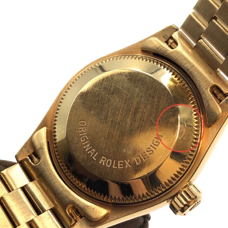  Rolex ROLEX Date Just 69178 champagne E number K18 yellow gold K18YG wristwatch lady's used 
