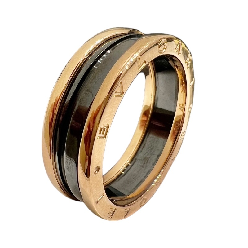 Bvlgari Bvlgari Beezero One Ring 2 Band Black Ceramic 750pg #69 Используется розовые золотые/керамические украшения