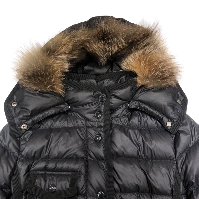 モンクレール MONCLER HERMIFUR ダウンコート 21AW 1C516 ブラック ナイロン ダウンジャケット レディース 中古_画像3