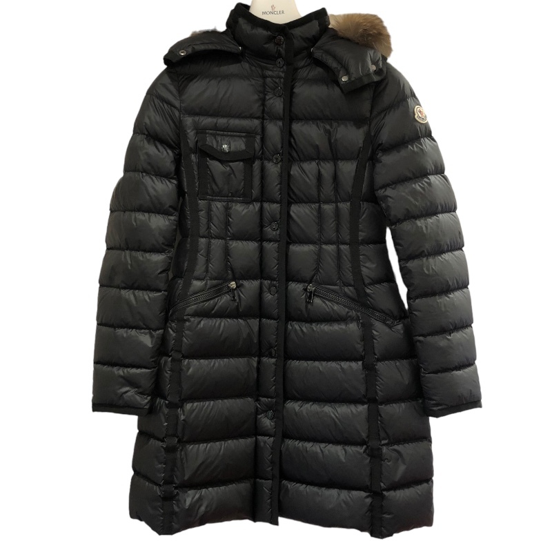 モンクレール MONCLER HERMIFUR ダウンコート 21AW 1C516 ブラック ナイロン ダウンジャケット レディース 中古_画像1