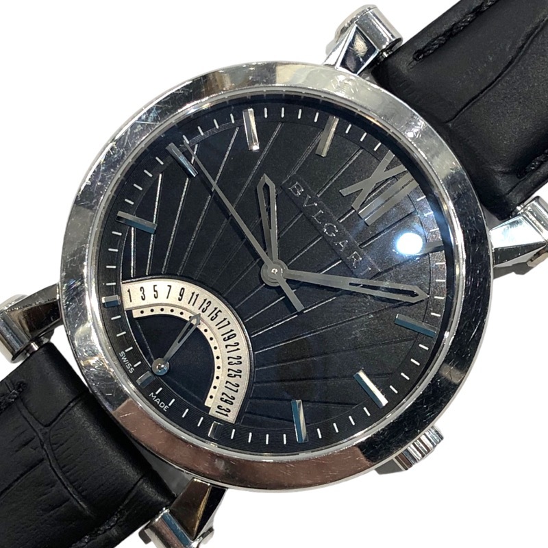 ブルガリ BVLGARI ソティリオ SB42BSLDR ブラック ステンレススチール 腕時計 メンズ 中古_画像1