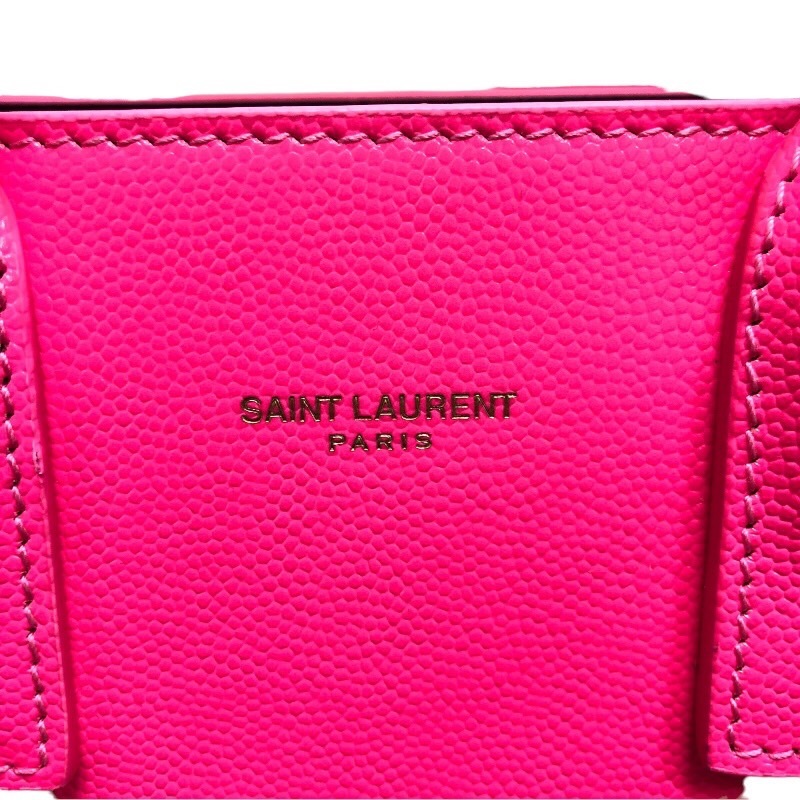 サンローラン SAINT LAURENT サックドジュールナノ 392035 ピンク　GD金具 レザー ハンドバッグ レディース 中古_画像5