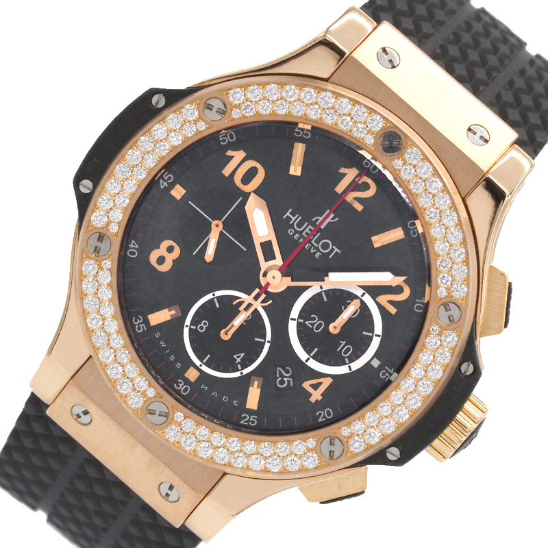  Hublot HUBLOT большой * van Gold хронограф diamond 301.PX.130.RX.114 черный K18RG, бриллиант наручные часы мужской б/у 