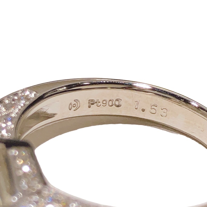 タサキ TASAKI Pt900 プリンセスカット ダイヤリング D1.53/D0.41ct #13 Pt900プラチナ ダイヤモンド ジュエリー 中古_画像8