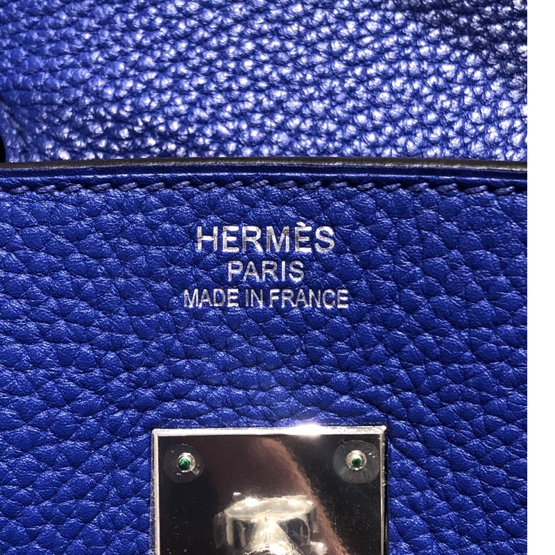  Hermes  HERMES ...35 □R гравировка   голубой электрический  / голубой электрический  /SV металлическая арматура  ...  дамская сумка    женский   подержанный товар 