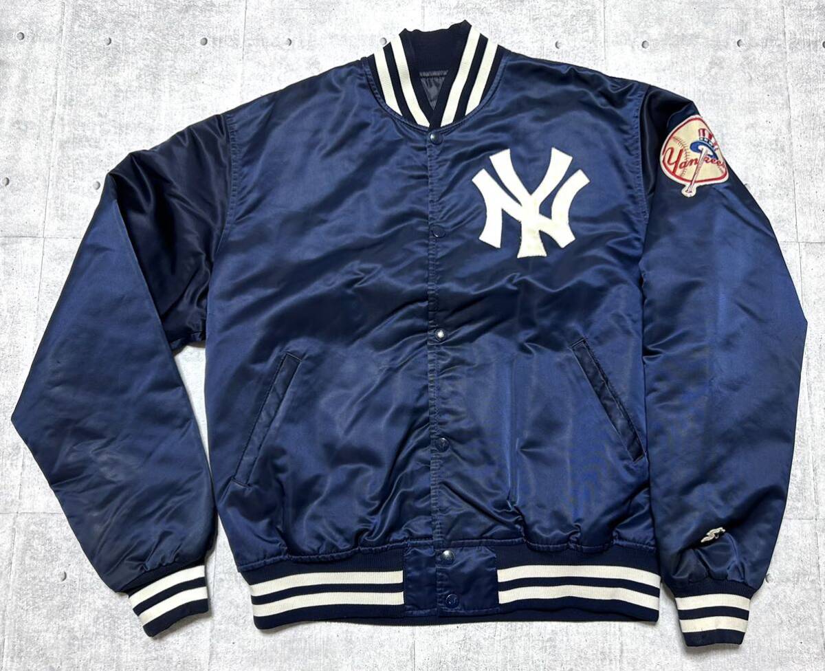 90s デッドストック New York Yankees ナイロン スタジャン　　スターター STARTER Diamond COLLECTION ボディ メジャーリーグ 柳9280