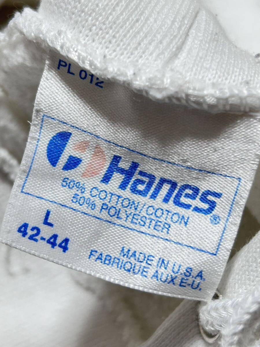 80s USA製 Hanes ホワイト 無地 パーカー フーディー スウェット　　80年代 アメリカ製 ヘインズ ラグラン FIFTY-FIFTY 50/50 白 柳9358_画像3