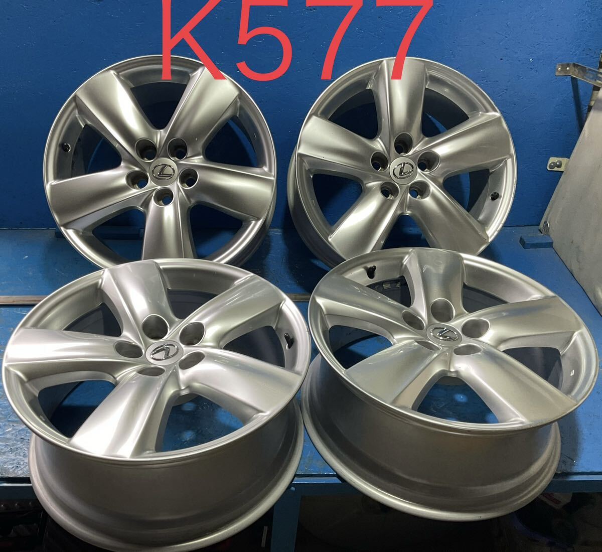 〈K577〉ホイール4本セット　TOYOTA LEXUS 純正　19インチ8J オフセット+35 PCD5H120 ハブ60mm ボルト穴23mm LS460、LS500、LS600など_画像1