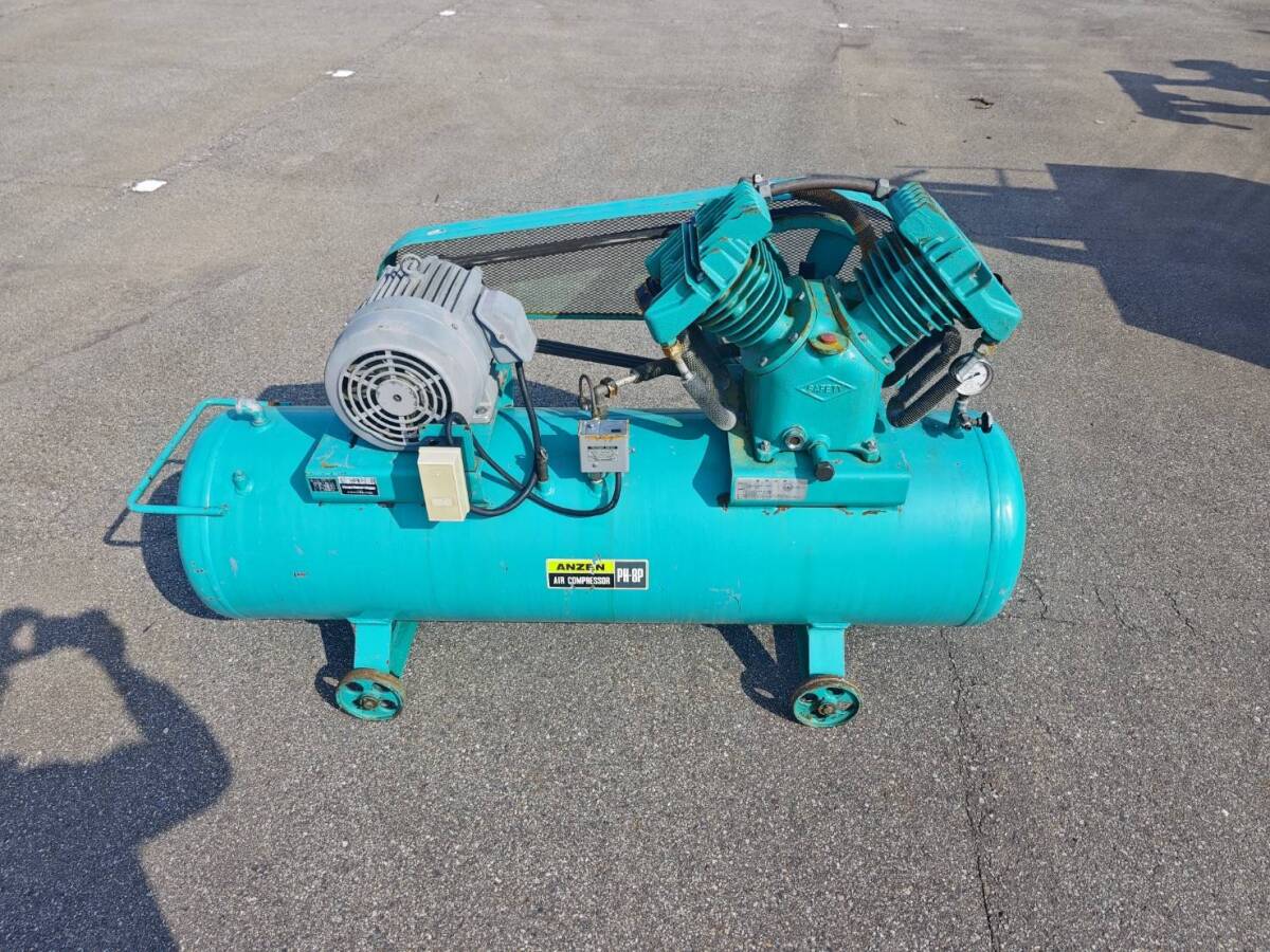 安全/ANZEN 5馬力 エアーコンプレッサー 3相200V 3.7kW PH-8P