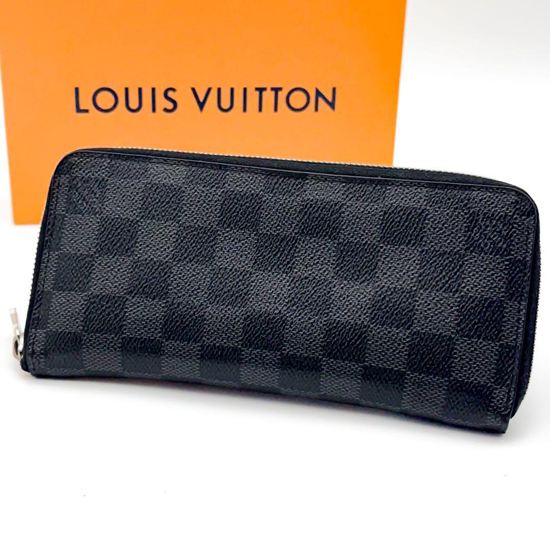 【美品】LOUIS VUITTON ルイヴィトン ダミエ グラフィット ジッピーウォレット ヴェルティカル 長財布