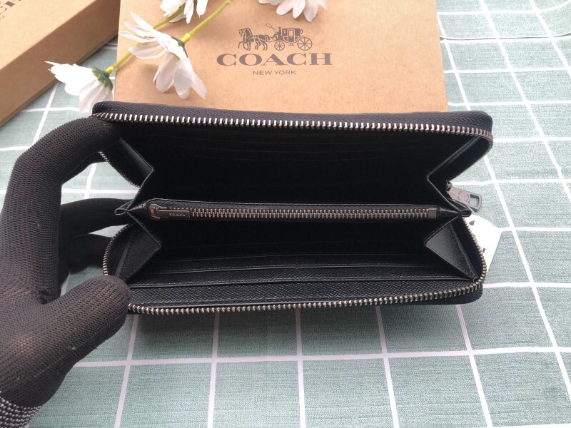 財布 長財布 COACH コーチ プレゼント ブラック メンズ 新品 未使用 ラウンドファスナー レザー 小銭入れあり ウォレット ブランド A211_画像10