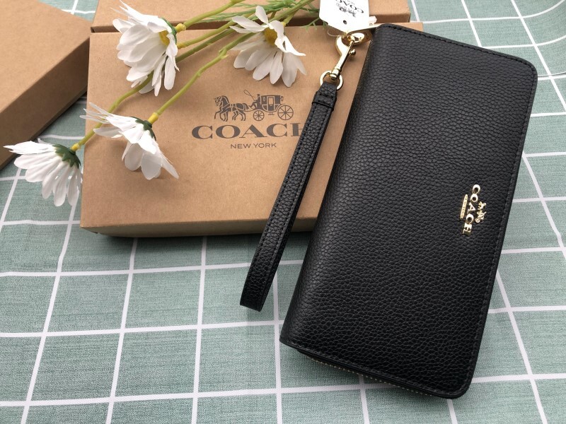 COACH コーチ 財布 長財布 ギフト 新品 プレゼント ブランド ストラップ付き ロゴ レザー シグネチャー 小銭入れあり ウォレット A215