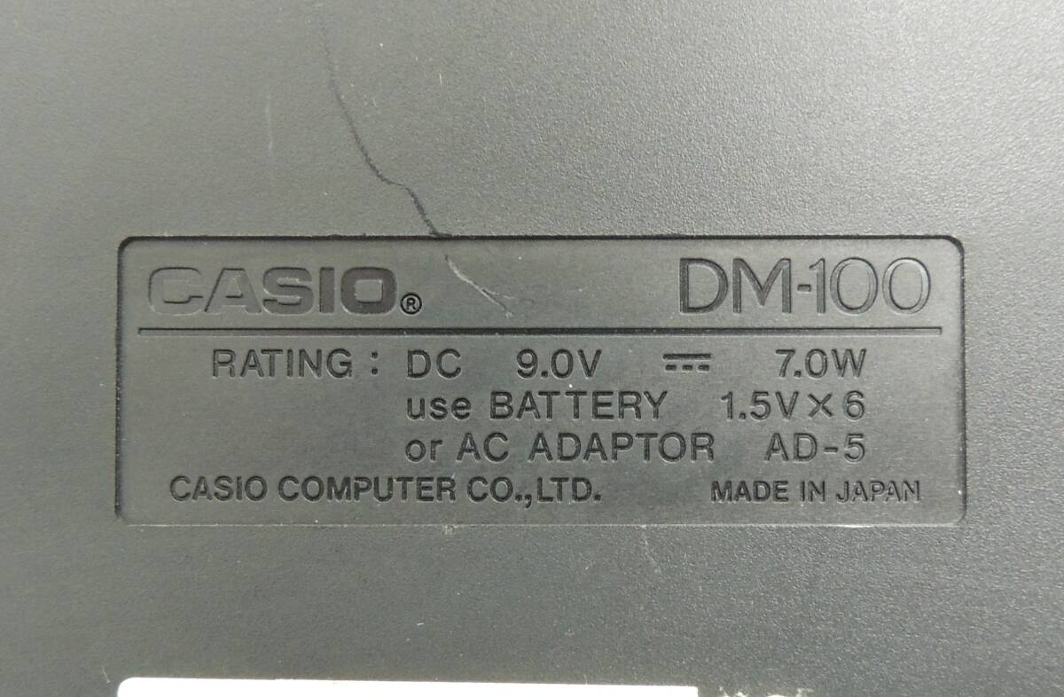 □　CASIO　カシオ　DM-100　二段鍵盤キーボード　電子ピアノ　210 SOUND TONE BANK　サンプリング機能付　通電OK　ジャンク　現状品　③_画像10