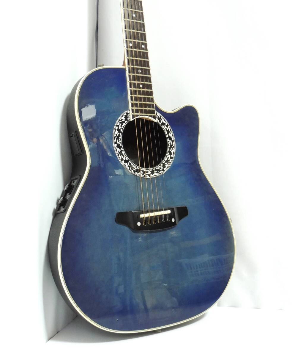 □ Morris モーリス Tornado トルネード Z-2SE エレアコ ギター 日本製 ソフトケース付き 青系 ブルー 中古品 保管品 ③の画像1
