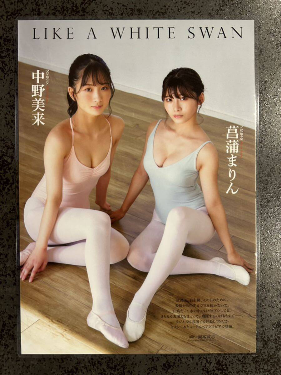 【ラミネート加工】中野美来 菖蒲まりん(NMB48) 8P 月刊ENTAME(エンタメ)2022年2月 LIKE A WHITE SWAN_画像1