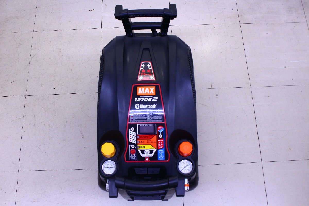 ●MAX/マックス AK-HL1270E2 スーパーエアコンプレッサー ブラック 本体のみ エア工具 元箱あり【10919794】