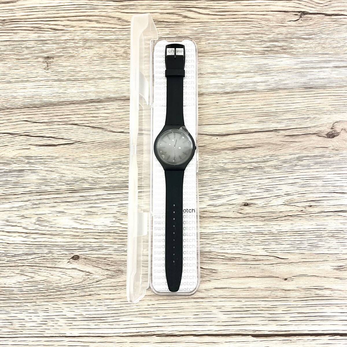 【スイス製腕時計】スウォッチ (SWATCH) SKIN 腕時計 ブラック【クールデザイン】_画像2