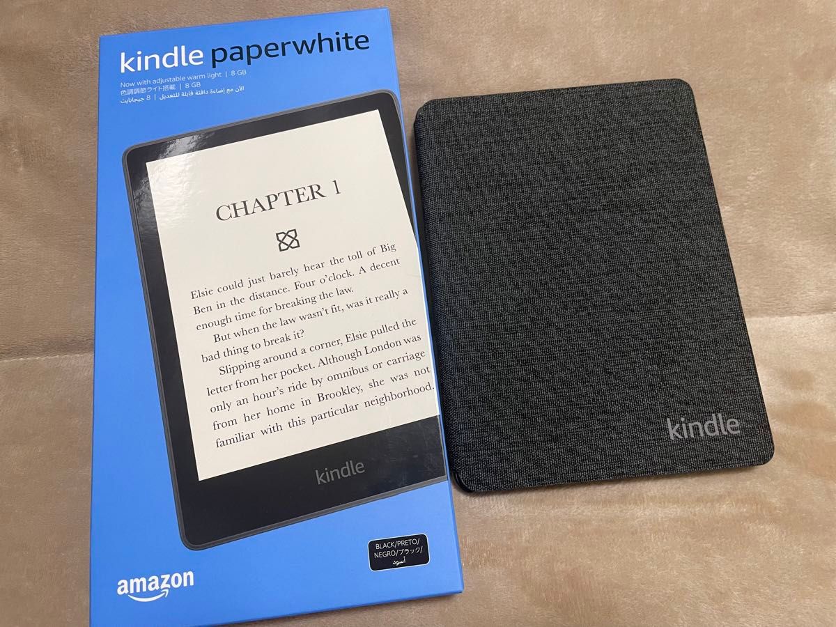 Kindle Paperwhite (第11世代)広告なし、カバー付き-