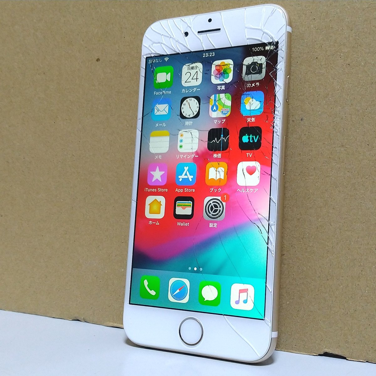 画面割れ 送料無料 SoftBank Apple iPhone6 16GB MG492J/A A1586 ゴールド 白ロム ネットワーク利用制限○ 充電回数620回 必ず内容確認