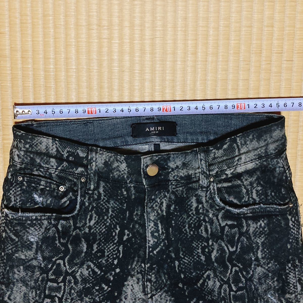 AMIRI 製品染め ダメージ加工 蛇柄 スキニーデニム 29 アミリ AMIRI 製品染め ダメージ加工 蛇柄 スキニーデニム 29 アミリ