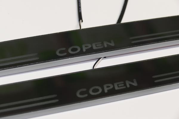 コペン　LA400　LEDスカッフプレート Copen　白　流れる_画像3