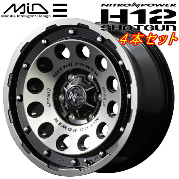 MID ナイトロパワー H12 SHOTGUN ホイール4本 ブラッククリア/マシニング 6.0J-15inch 6H/PCD139.7 inset+33_画像1